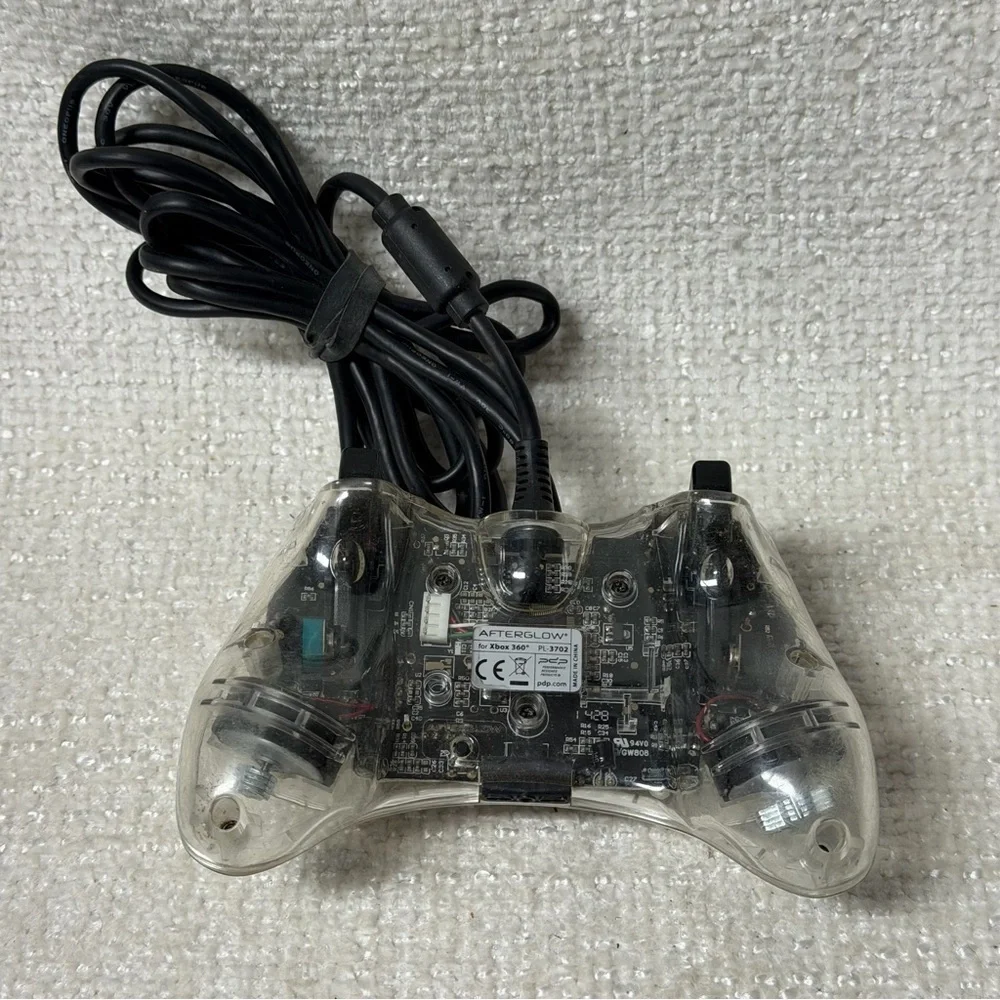 Clear AfterGlow Wired Controller Microsoft XBOX 360 PC PL-3602